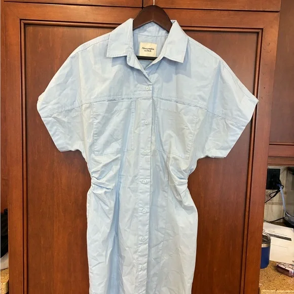 2/$40 NWT Abercrombie & Fitch Button Down Ruched Dress - Picture 4 of 10
